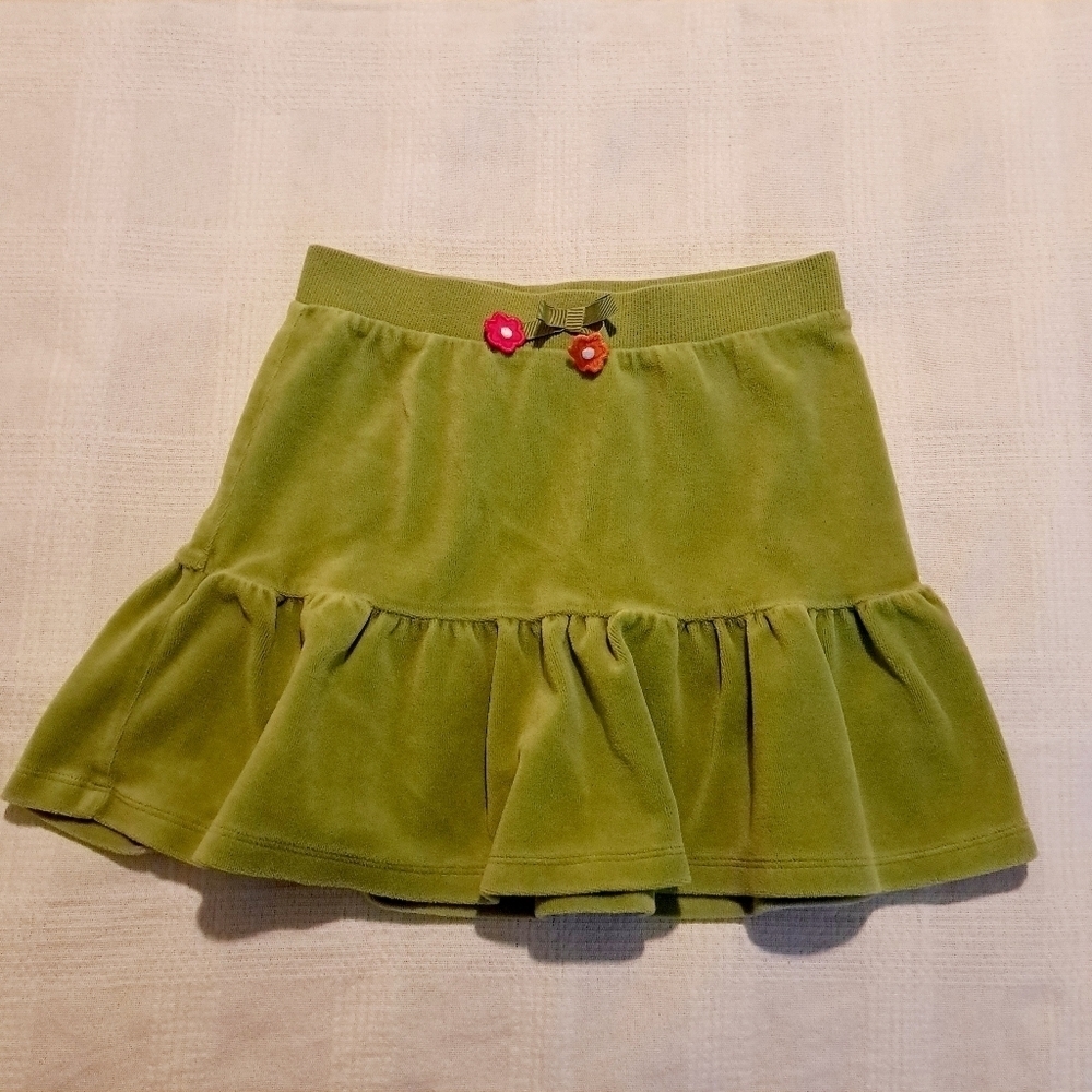 Gymboree girls size 8 green velour skirt, soft waisted